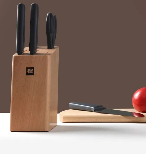 Набор ножей Xiaomi Huo Hou Fire Kitchen Steel Knife Set (6 предметов с подставкой) фото 7