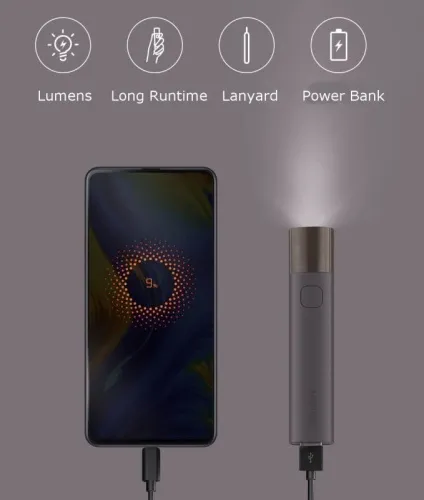 Фонарик Xiaomi Solove X3S Portable Flashlight Power Bank фото 4