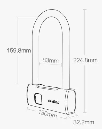Умный замок Xiaomi AreoX U-lock Smart Fingerprint U8 (225 мм) фото 4