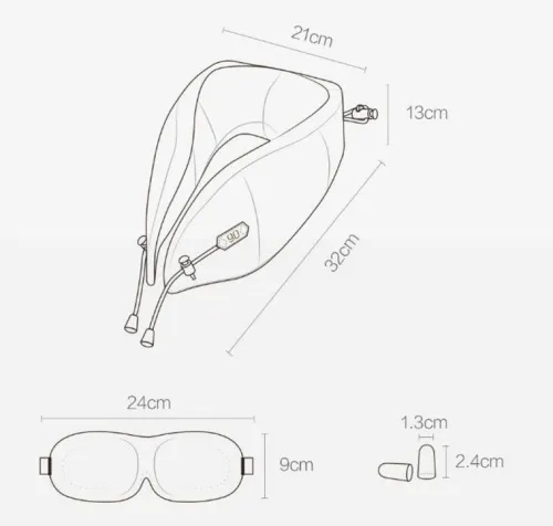 Набор для сна Xiaomi 90 Fun (подушка для шеи, очки для сна и беруши) фото 6