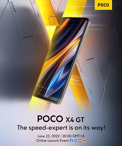POCO X4 GT представят вместе с POCO F4 5G